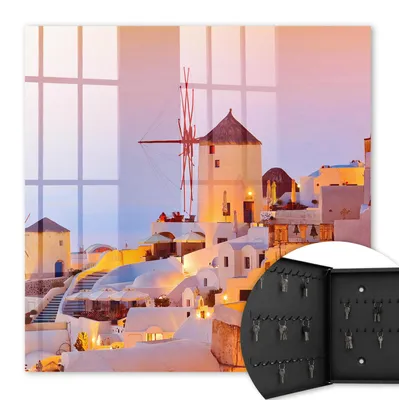 Produktbild von Metall Schlüsselkasten 30 x 30 cm - schwarzer Schlüsselschrank zur Wandmontage - wandhängende Schlüsselbox mit Tür - nach links öffnend - Schlüsselaufbewahrung für Flur - Büro - Arbeitszimmer - Werkstatt - Garage - Griechische Insel