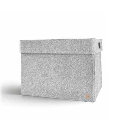 Produktbild von Aufbewahrungsbox CLASSIC Filz 53,5 x 40 x 38,5 cm mit Deckel in hellgrau meliert