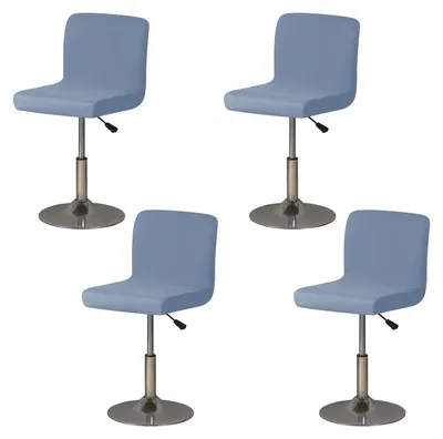 Barhockerbezüge mit Rückenlehne, 4er-Set, Polyester, waschbar