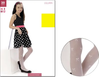 Produktbild von Weiße Mädchenstrumpfhose mit Schleifen Bianco 140-146
