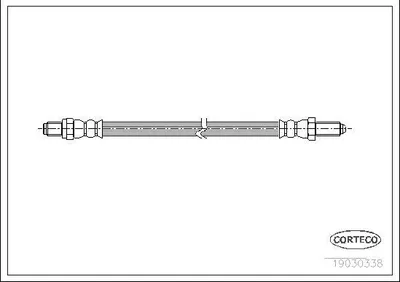 Produktbild von CORTECO 19030338 Bremsschlauch Vorne für SAAB 96 Limousine 95 Station Wagon