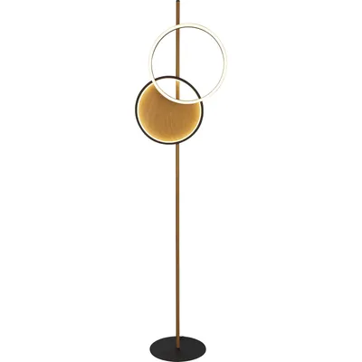 Image de Lampadaire LED Crosby - Noir avec effet bois
