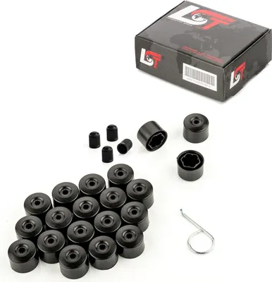 Produktbild von 20x Radschrauben Kappen Radschraubenkappen 17 mm schwarz matt für AUDI PORSCHE