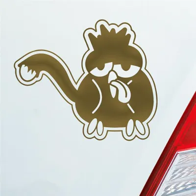 Produktbild von Auto Aufkleber Comic crazy Henne Tuning 12x10 cm Gold Sticker Heckscheibenaufkleber