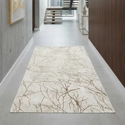 Produktbild von Designer Teppich Ästemuster in creme Größe - 80 x 150 cm
