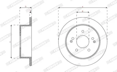 Produktbild von 2x FERODO Bremsscheibe DDF1993C für SSANGYONG Korando SUV (CK) Korando C200
