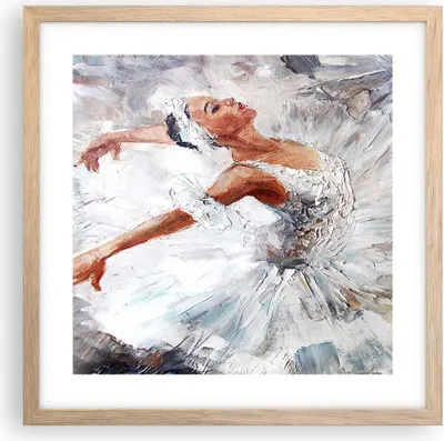 Produktbild von Gerahmtes Poster - Rahmen in heller Eiche - Frau Tanz Ballett Körper - 40x40 cm - Wand Bild - Wanddeko - Wandbilder - Wandposter - Bilderrahmen - Bilder - Kunstdruck - Wandbild - P2NAC40x40-3101