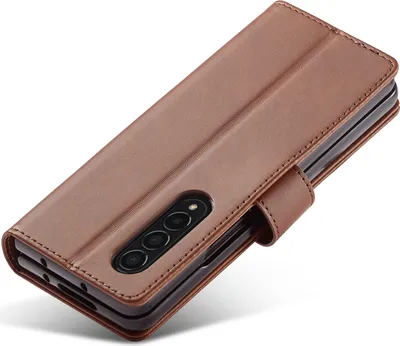 Produktbild von Galaxy Z Fold4 Hülle, Klapphüllen Brieftasche Leder Magnetverschluss Ständer Schutzhülle für Samsung Galaxy Z Fold 4 5G Braun