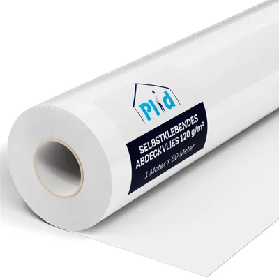 Produktbild von Plid Maler Abdeckvlies 50 m² - 120g/m² - Vliesseite selbstklebend - Oberflächenschutz für Maler und Heimwerker - Malerfilz Fliesrolle - Umzugsdecken