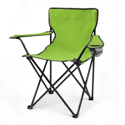 Produktbild von Campingstuhl mit Getränkehalter - limette - Garten Strand Camping Angel Klapp Stuhl mit Tragetasche