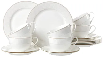 Image de Service à café - 18 pièces - Porcelaine - Blanc - Pour 6 personnes