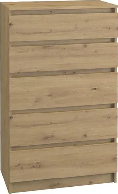 Zdjęcie produktu dla Topeshop M5 ARTISAN, Dąb, 5 szuf., Płyta wiórowa, Monochromatyczny, Nowoczesny, Płyta wiórowa