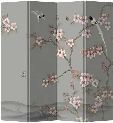 Produktbild von Fine Asianliving Paravent Raumteiler Spanische Wand Trennwand Room Divider Raumtrenner Sichtschutz Japanisch Orientalisch Chinesisch L160xH180cm Bedruckte Canvas Doppelseitig Asiatisch