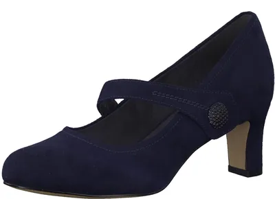 Immagine prodotto di Décolleté da donna Jana con cinturino e chiusura a velcro, vegani, color blu navy, taglia 36