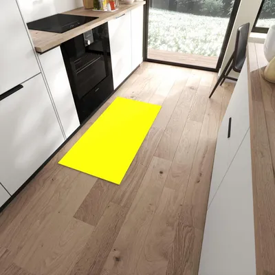 Produktbild von Küchenteppich 60x120cm rutschfest & abwischbar PVC Läufer - Gelber Hintergrund II