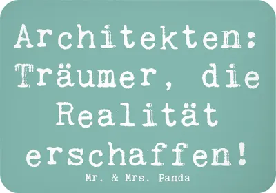 Produktbild von Mr. & Mrs. Panda magnet Spruch Architekt Träumer - Meeresbrise - Geschenk, handgefertigte Geschenke, Stadtgestaltung, haftmagnet, Berufsprodukte, Baukunst, Beruf