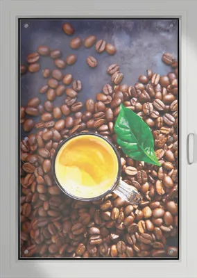 Produktbild von Wallario Lichtschutzbild, Dekorativer Sichtschutz Sonnenschutz 76 x 115 cm mit Motiv: Kaffee und Bohnen - Verdunklung ohne Bohren