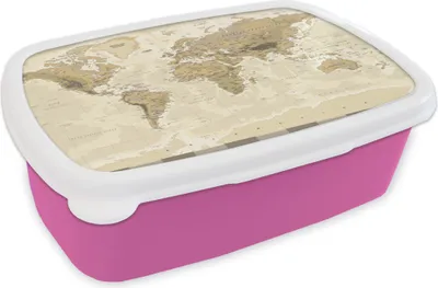 Produktbild von KitchenYeah® Lunchbox Brotzeit Brotdose 17x11 cm Karte - Welt - Jahrgang Kinder Brotzeitdose - Lunchpaket - Brotkasten  - Sandwich Box