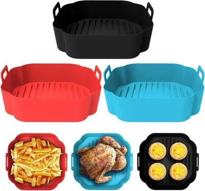 Immagine prodotto di Contenitori di ricambio in silicone per friggitrici - 3 pezzi di accessori in silicone - 203 cm, in sostituzione della carta da forno