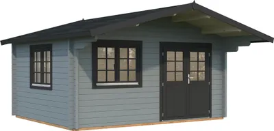 Produktbild von Gartenhaus Palmako Helena 15,1 m² inkl. Fußboden 514 x 524 cm hellgrau-anthrazit