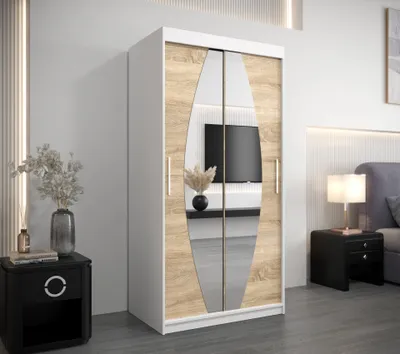 Obrázek produktu pro MINIO Šatní skříň 100 cm ELYPSE Bílá matná / dub Sonoma