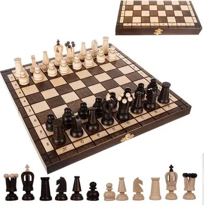 Obrázek produktu pro Kruzzel 26038 Královské šachy dřevěné 31 x 31 cm