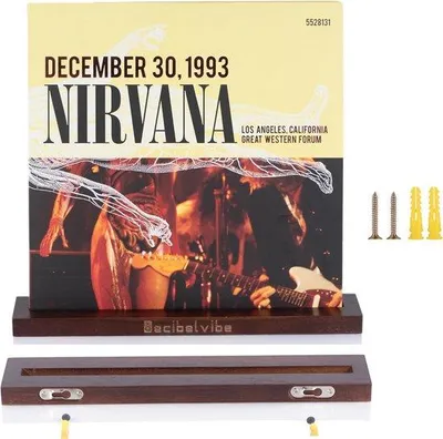 Obrázek produktu pro Dřevěný stojan na vinylové desky a nástěnné prvky pro vystavení vinylových desek