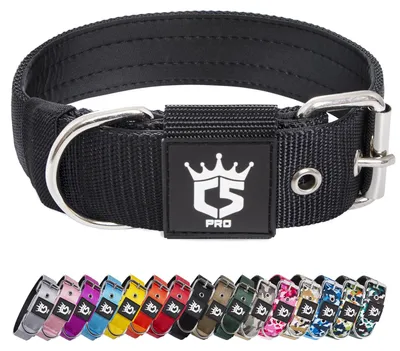 Produktbild von Hunde Halsband taktisch, verstellbar 48-55 cm, Metallverschluss, für schwere Hunde