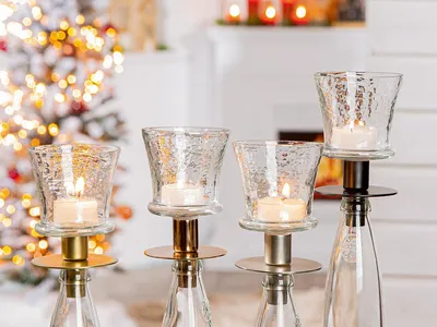 Produktbild von Gilde Kerzenstecker für Flasche mit Glas "Quatro" 55702
