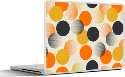 Produktbild von MuchoWow® Laptop Aufkleber Sticker Cover Tupfen - Design - Retro - Orange 40x30 cm - Laptop Dekoration - Selbstklebend