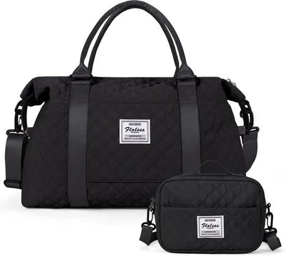 Imagen del producto de Mochila de viaje Unyqoos® para mujer – Bolsa de deporte y fin de semana, color , con compartimento para objetos húmedos y neceser, fabricada con tejido resistente al desgarro e impermeable, con sistema de sujeción para maletas con ruedas, con capacidad para 6-8 prendas