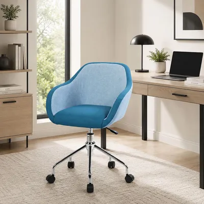 Produktbild von Bürostuhl Dgorgon, Arbeitsbürostuhl, Ergonomischer Bürostuhl, 56x58h77/84 cm, Blau