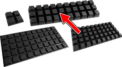 Productafbeelding van Set van 100 stootdopjes (20x20x14 mm, zwart, trapezium)