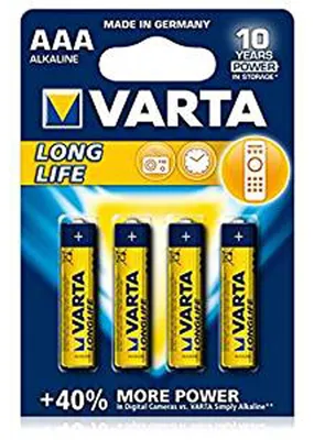 Zdjęcie produktu dla Varta Longlife Batterie, Jednorazowa bateria, AAA, Alkaliczny, 1,5 V, 4 szt., 10 lat(a)