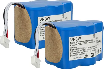 Produktbild von vhbw 2x Akku Ersatz für 945-0005, 945-0006, 205-0001, 945-0024, LP43SC3300P5 für Staubsauger (3300 mAh, 6 V, NiMH)