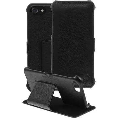 Produktbild von PhoneNatic Echt-Lederhülle kompatibel mit Apple iPhone 7 / 8 / SE 2020 - Leder-Case schwarz + Glasfolie