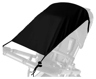 Produktbild von Universelles Sonnensegel für Kinderwagen mit UV-Schutz, Flexibles und Verstellbares Sonnenverdeck für Babywanne, Wasserdichte Markise - Schwarz