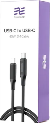 Produktbild von Ladekabel Encore Energy 2x USB-C USB PD Kabel zum Laden und zur Datenübertragung 200cm 60W MD-60CC2B