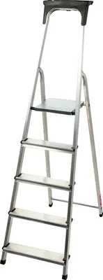 Obrázek produktu pro Skládací žebřík, hliník, nosnost 125 kg, výška 1,5 m, šířka 0,6 m, protiskluzové stupně