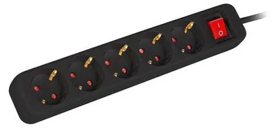 Imagen del producto de Lanberg PS1-05F-0300-BK Lanberg Steckdosenleiste 5x Schuko m. Sch.,Kupfer, 3m schw.
