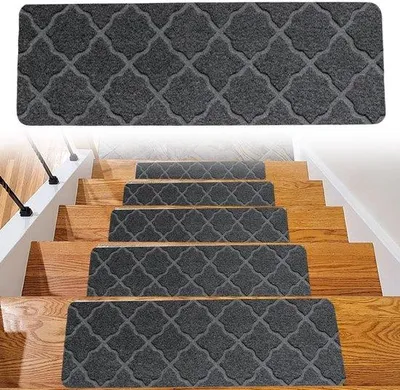 Produktbild von Selbstklebende Treppenmatten - Antirutsch Set - 15 Stück - 55x19cm - Dunkelgrau
