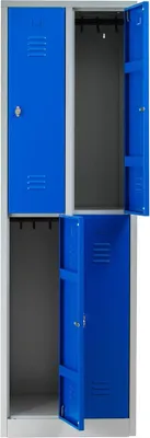Produktbild von Gürkan Spind lichtgrau, enzianblau 105932, 4 Schließfächer 60,0 x 50,0 x 195,0 cm