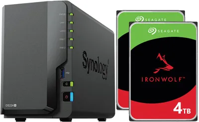 Obrázek produktu pro NAS server Synology DiskStation DS224+ 8 TB (2×4 TB) Seagate IronWolf