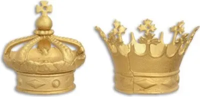 Produktbild von Casa Padrino Barock Deko Kronen Set Gold Ø 15,3 x H. 13 cm - Deko Accessoires im Barockstil - Krone Dekoration