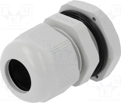 Zdjęcie produktu dla 5 sztuk złączek kablowych, szare, typ D.3080 n, średnica 1,5 mm, stopień ochrony IP67, gwint M20