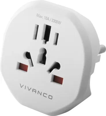 Produktbild von ViVanco™VVTRAVADEUUNIV, Typ F, Universal, Gerade, Gerade, Weiß, 121 mm