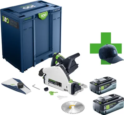 Produktbild von Festool TSC 55 KEB-Basic 100Y Limited Edition Akku Tauchsäge 18 / 36 V ( 2x 18 V ) 160 mm Brushless + 2x Akku 8,0 Ah + Systainer - ohne Ladegerät