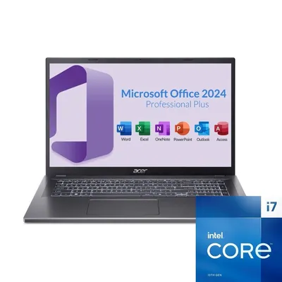 Acer Aspire A17 Laptop - Intel Core i7 - 17,3 Zoll Full HD - 16GB LPDDR5-RAM - 1000GB SSD - MS Office 2024 Pro - Windows 11 Pro (fertig eingerichtet)