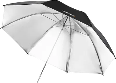 Produktbild von Walimex pro Reflexschirm zweilagig schwarz/silber, Fotoschirm 109 cm Durchmesser, robuster Reflektor mit hohem Reflexionsvermögen, Lichtformer für harte Lichtcharakteristik
