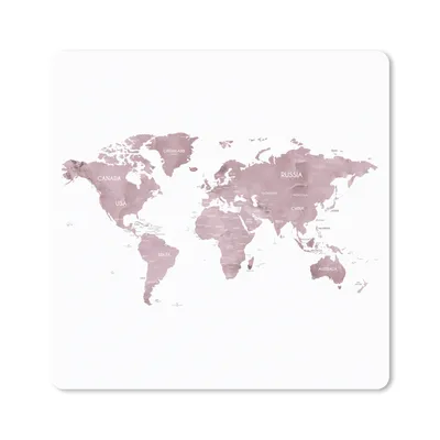 Produktbild von MuchoWow® Mauspad Mousepad Weltkarte - Weiß - Marmor 30x30 cm - Mousepads - Maus Mat - Pad - Mausunterlage - Gaming